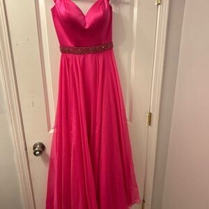 Sherri Hill Vibrant Pink Maxi Dress